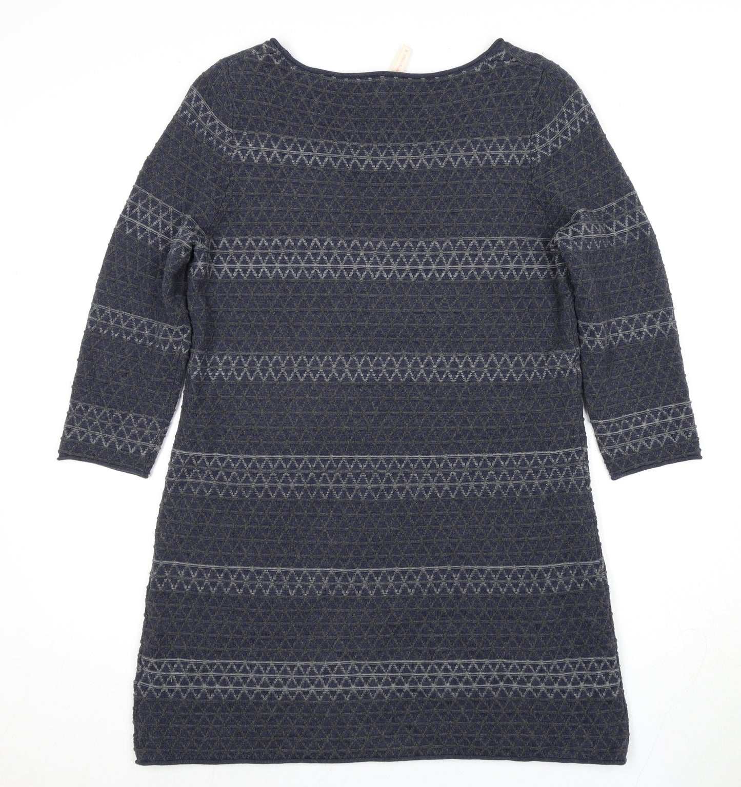 White Stuff Women's Blue Geometric Knee Length Shift Dress