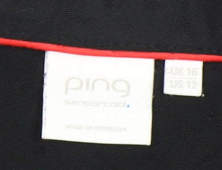 Ping Women's Black Polo Size 16 Sleeveless Golf Top