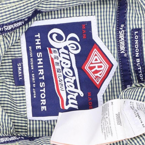 Superdry Men's Green Check Button-Up Shirt Size S