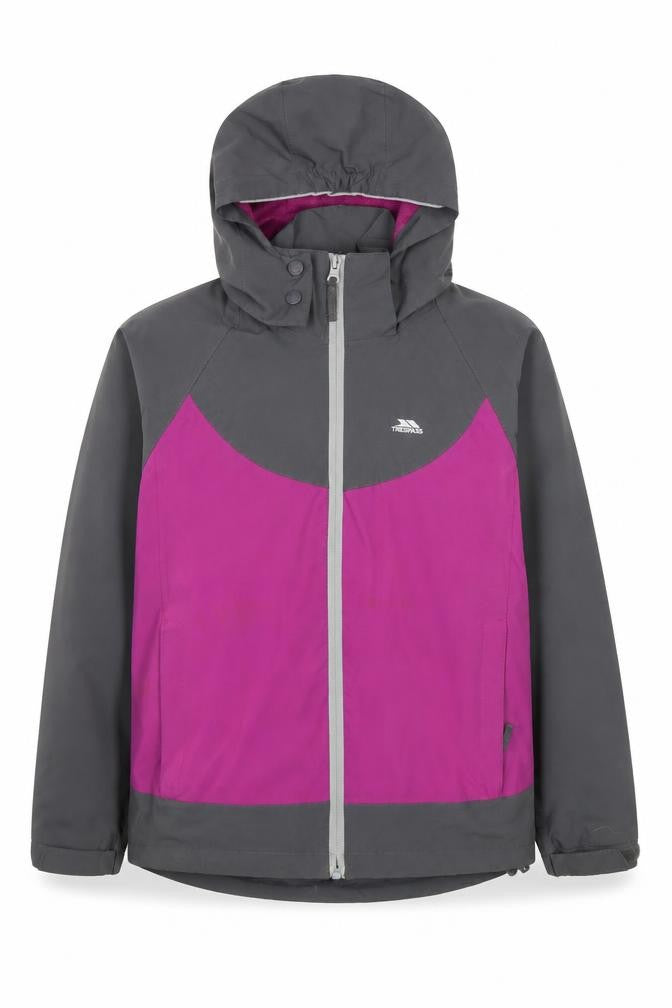 Trespass Girls Grey Rain Coat, 9-10 Years - Waterproof & Breathable