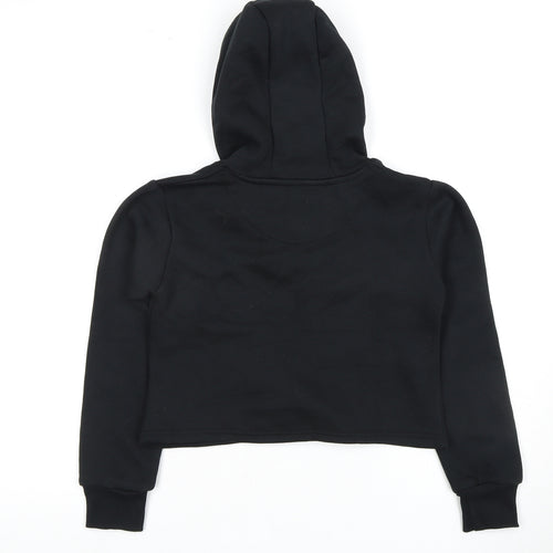 Soviet London Girls Black Pullover Hoodie, Size 10-11 Years