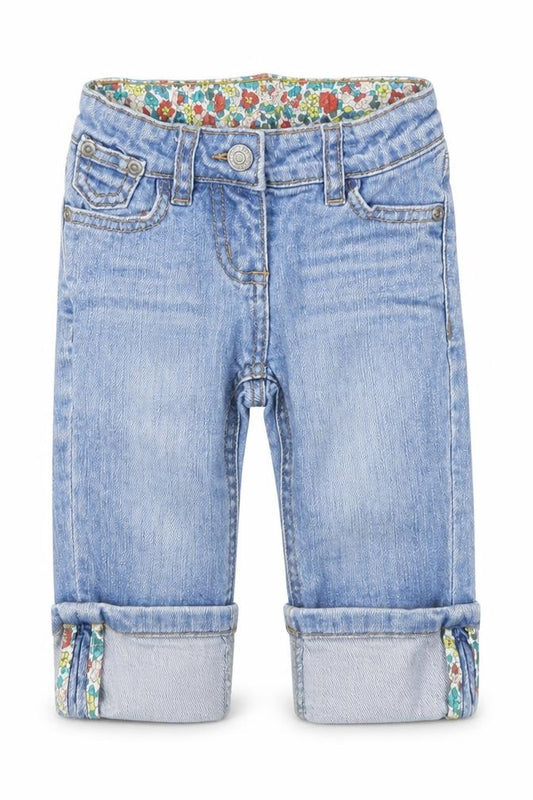 Mini Boden Girls Blue Jeans, Size 3 Years, Light Wash
