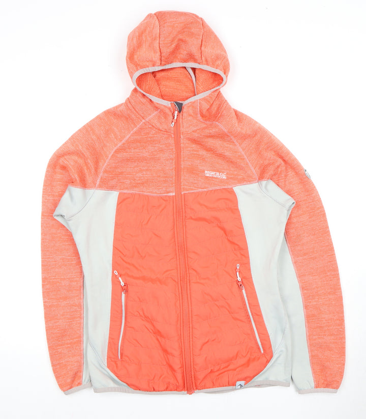 Regatta Women's Orange Puffer Jacket Size 12 Casual Hooded