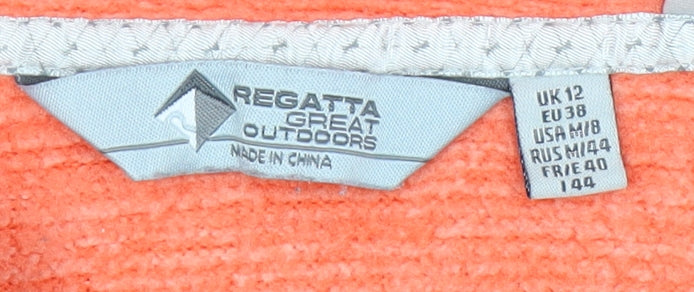 Regatta Women's Orange Puffer Jacket Size 12 Casual Hooded