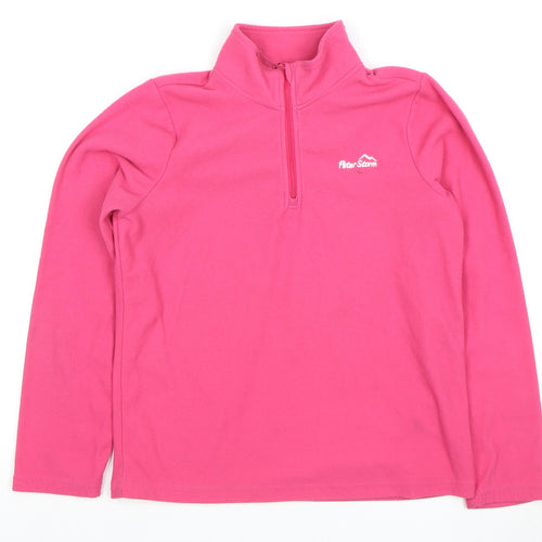 Peter Storm Girls Pink Fleece Sweatshirt 11-12 Years, 1/2 Zip