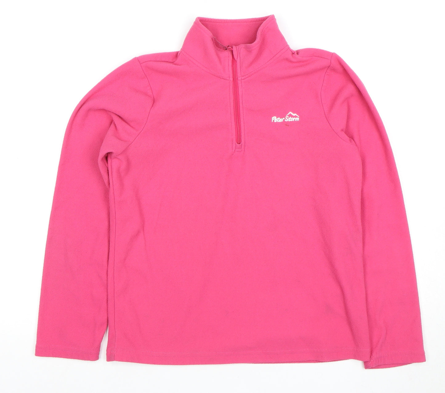 Peter Storm Girls Pink Fleece Sweatshirt 11-12 Years, 1/2 Zip