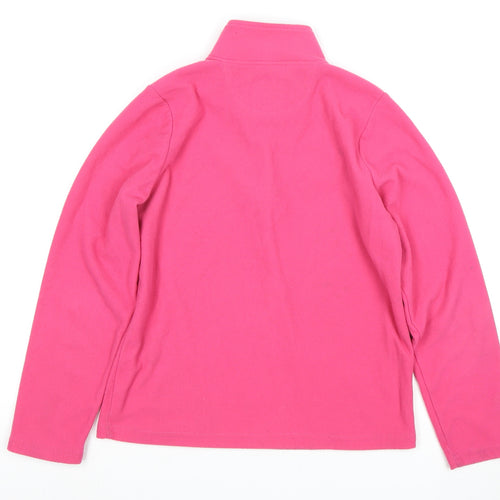 Peter Storm Girls Pink Fleece Sweatshirt 11-12 Years, 1/2 Zip