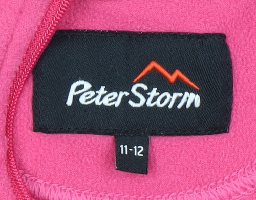 Peter Storm Girls Pink Fleece Sweatshirt 11-12 Years, 1/2 Zip