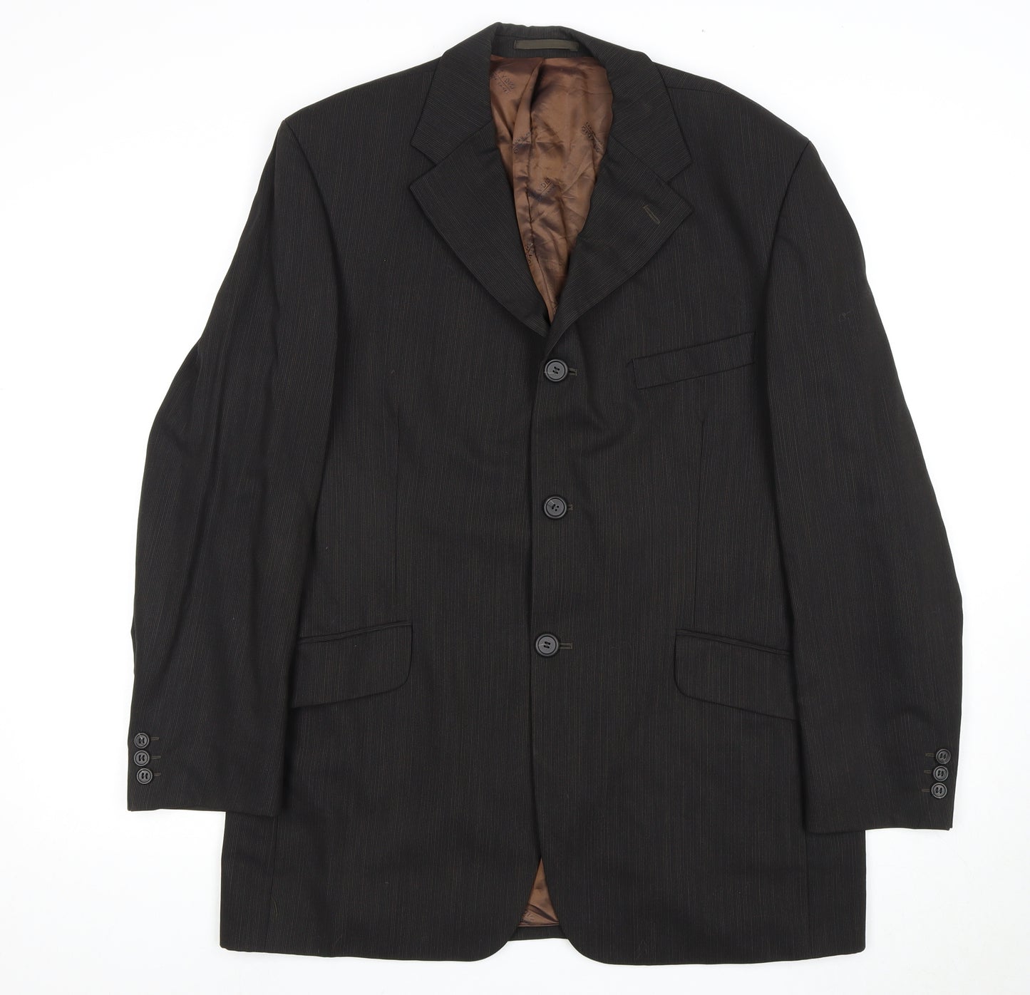 Jeff Banks Men's Black Wool Blazer Jacket Size 42R