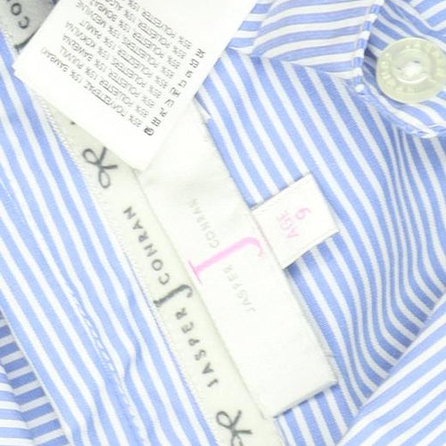 Jasper Conran Girls Blue Striped Embroidered Sleeveless Shirt