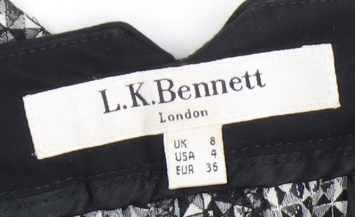 L.K. Bennett Women's White Geometric Trousers UK 8