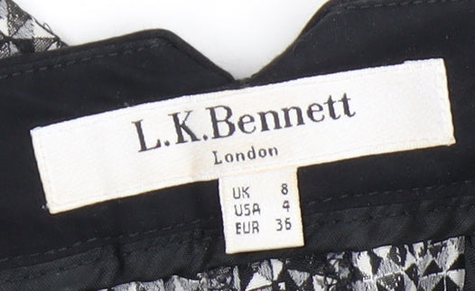 L.K. Bennett Women's White Geometric Trousers UK 8