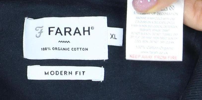 Farah Men's Blue XL Polo Shirt Modern Fit Logo