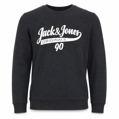 Jack & Jones Men's Black Graphic Pullover Sweatshirt S