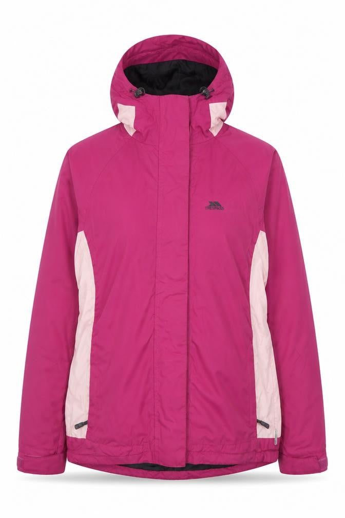 Front view of Trespass Women’s Pink Hooded Jacket, size UK 12