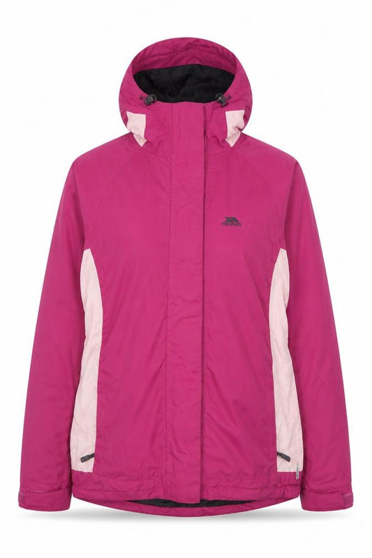 Front view of Trespass Women’s Pink Hooded Jacket, size UK 12