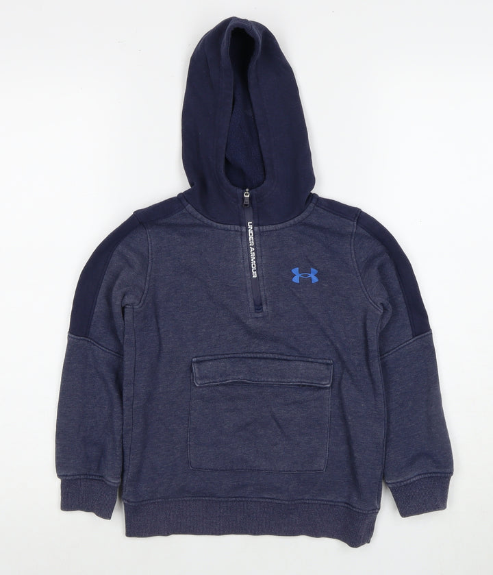 Under Armour Boys Blue Hoodie, Zip, 5-6 Years, Sports Style