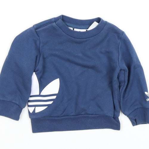 Adidas Unisex Baby Blue Long Sleeve Sweatshirt 3-6 Months