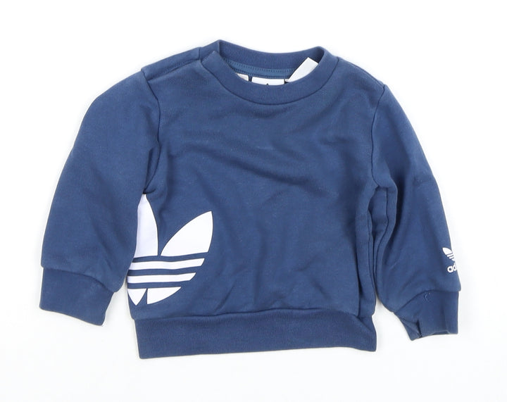 Adidas Unisex Baby Blue Long Sleeve Sweatshirt 3-6 Months