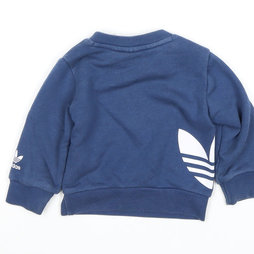 Adidas Unisex Baby Blue Long Sleeve Sweatshirt 3-6 Months