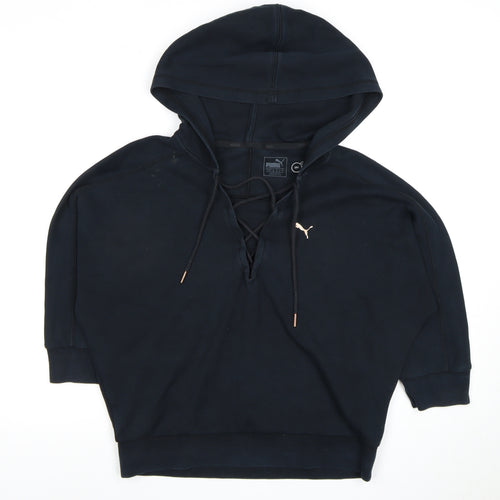 Puma Women's Black Hoodie UK Size 12 with Logo