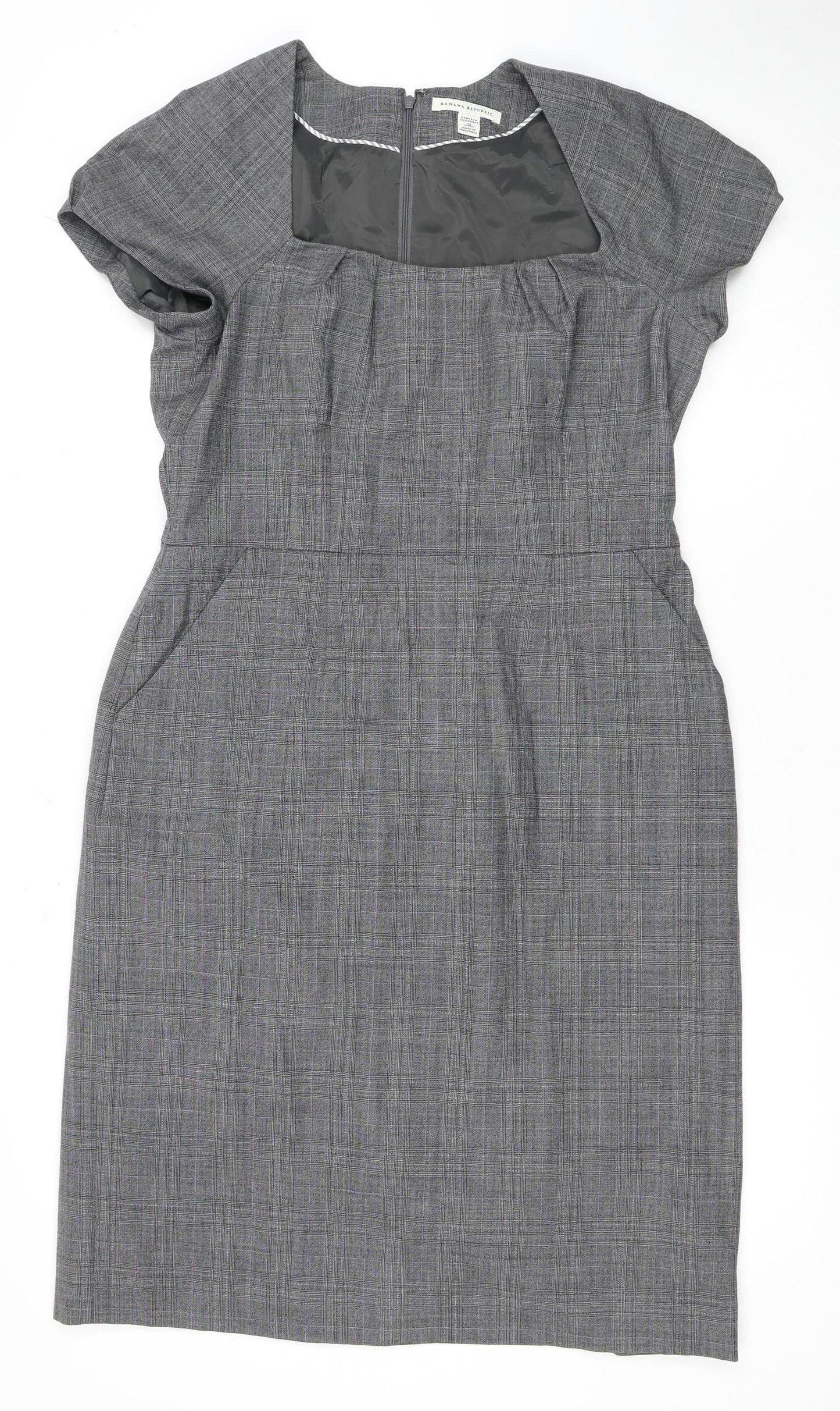 Banana Republic Women's Grey Sheath Dress, Size 12