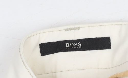 Hugo Boss Women's Ivory Straight Trousers Size 28