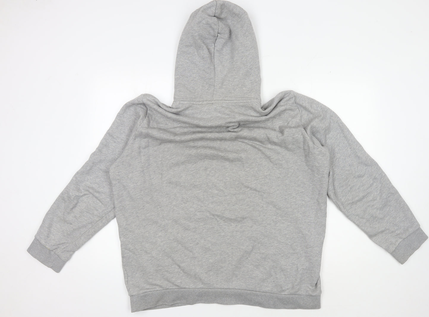 Adidas Men's Grey Pullover Hoodie, Size L, Graphic Logo