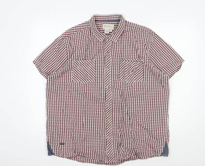 Regatta Mens Red Check Button-Up Shirt 2XL Casual