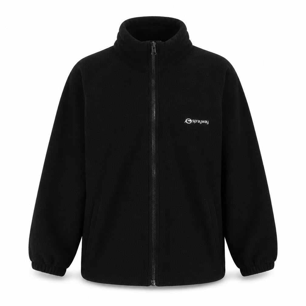 Sprayway Girls Black Fleece Jacket, Size 10 Years, Full Zip