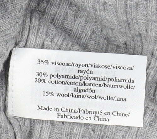 Laura Ashley Women's Grey Cable-Knit Cardigan, Size 14