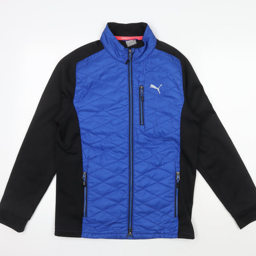 Puma Men's Blue and Black Windbreaker S - Activewear Essential