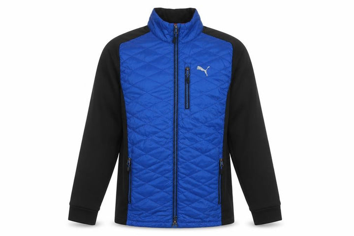 Front view of Puma Men's Blue and Black Windbreaker S - Activewear Essential