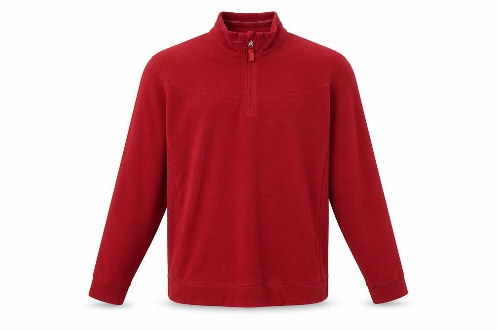 Front view of Champion Men's Red XL Pullover Sweatshirt, 1/4 Zip