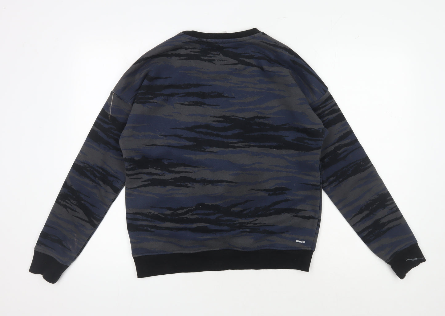 Adidas Men's Blue Camouflage Pullover Sweatshirt, Size S