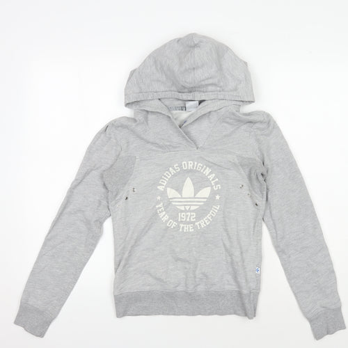 Adidas Women's Grey Pullover Hoodie Size 4