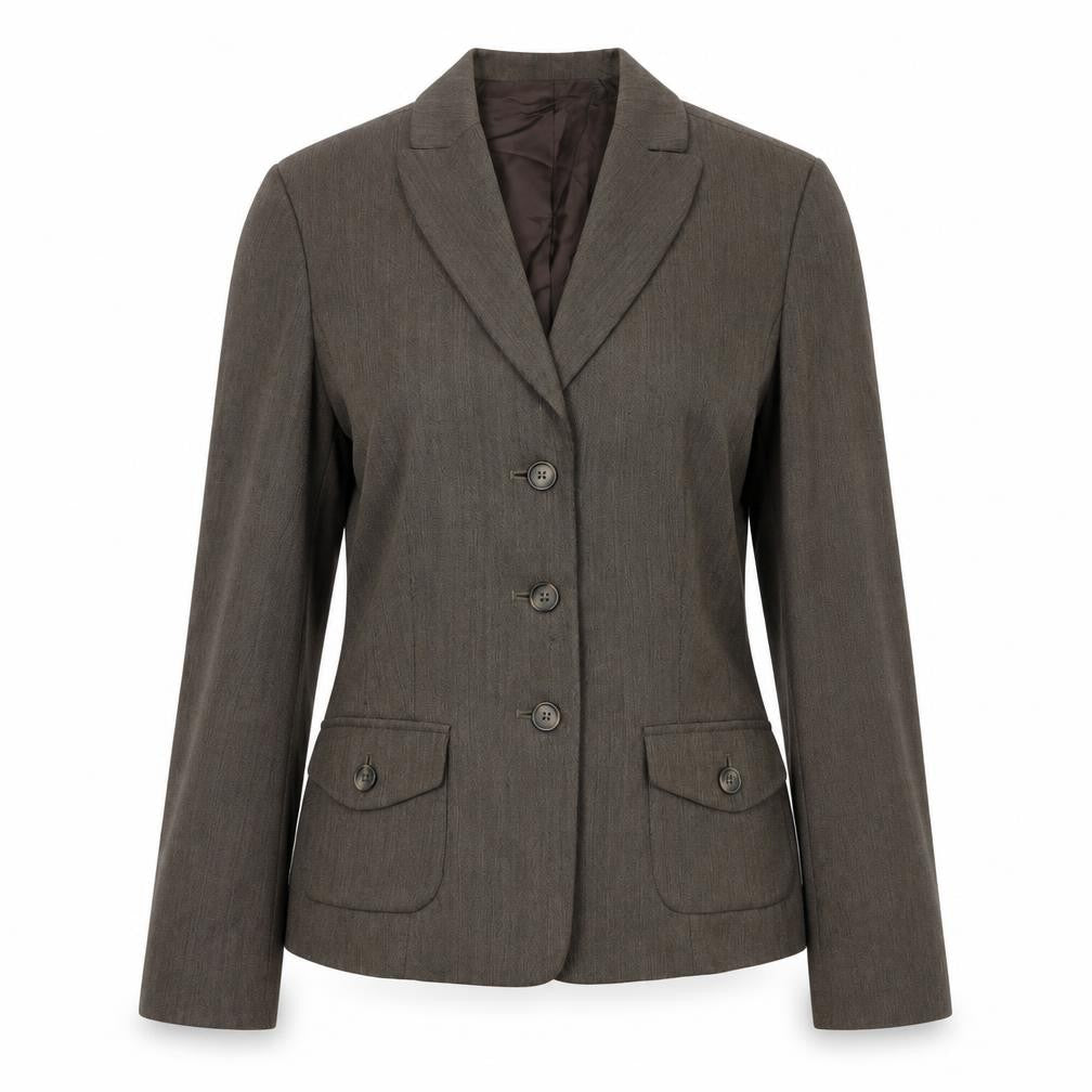 Front view of Laura Ashley Women's Brown Wool Suit Jacket