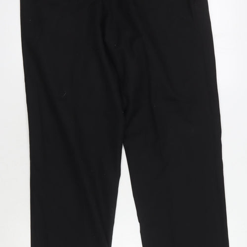 Dehavilland Men's Black Regular Fit Trousers, Size 34