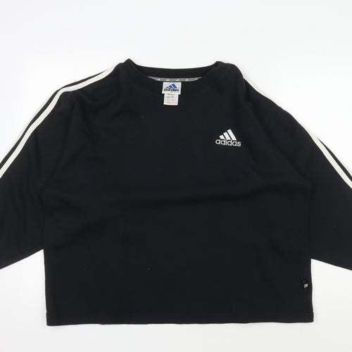 Adidas Men's Black Pullover Sweatshirt - Medium