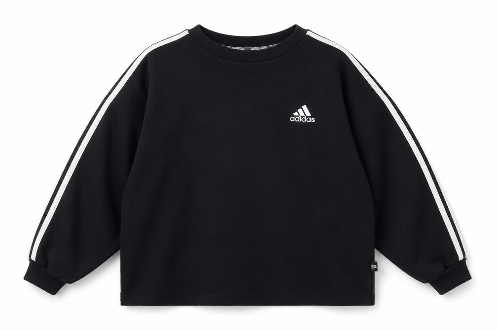 Front view of Adidas Men's Black Pullover Sweatshirt - Medium
