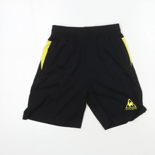 Le Coq Sportif Boys Black Athletic Shorts M