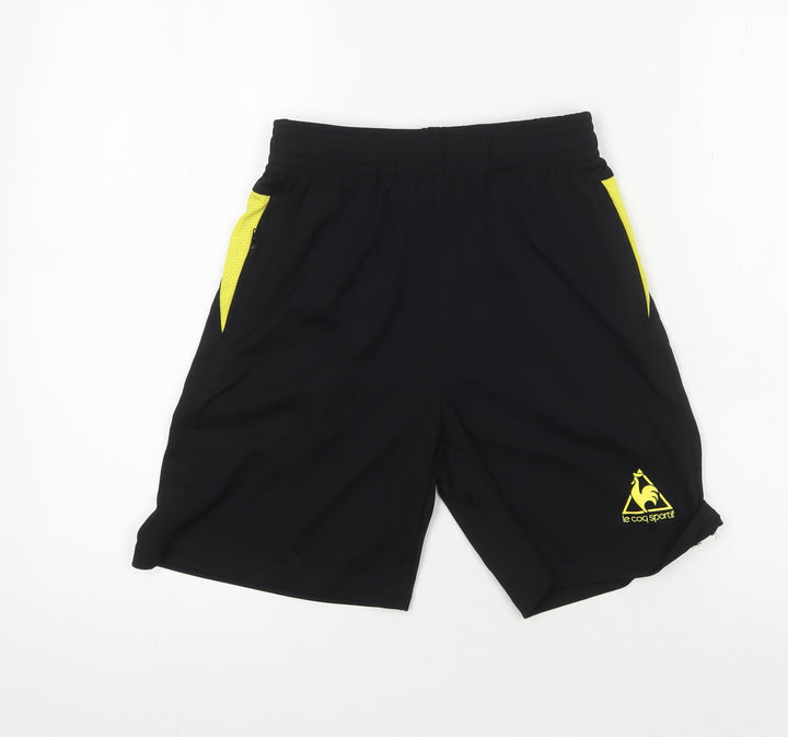 Le Coq Sportif Boys Black Athletic Shorts M