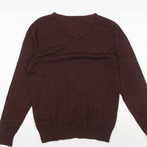 Fat Face Men's Brown V-Neck Pullover Jumper S