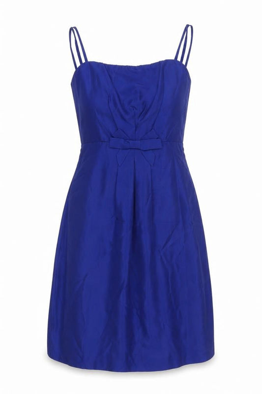 L.K. Bennett Women's Blue Silk A-Line Dress Size 10