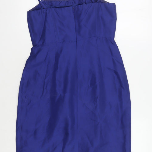 L.K. Bennett Women's Blue Silk A-Line Dress Size 10
