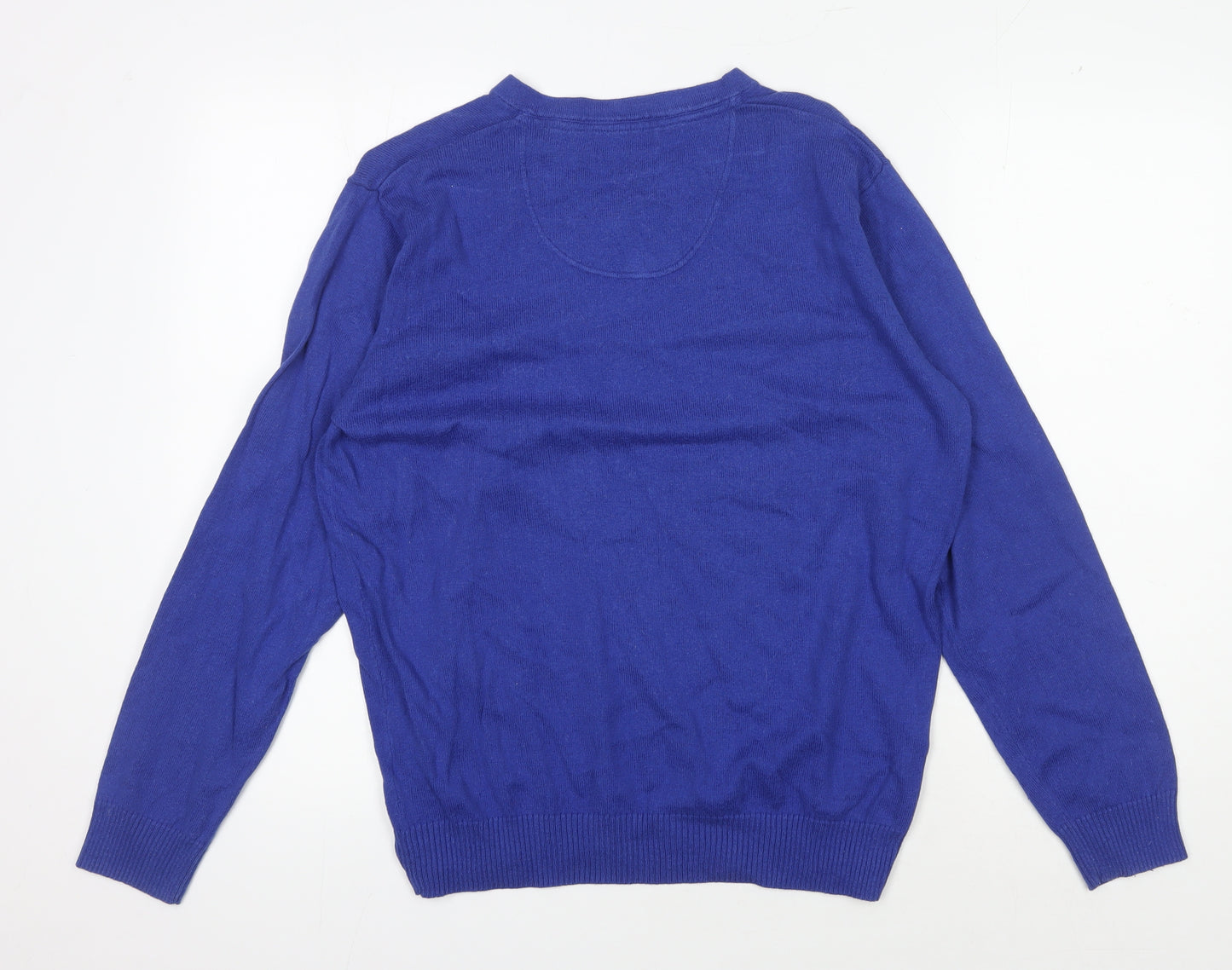 Jeff Banks Men's Blue V-Neck Pullover Jumper M