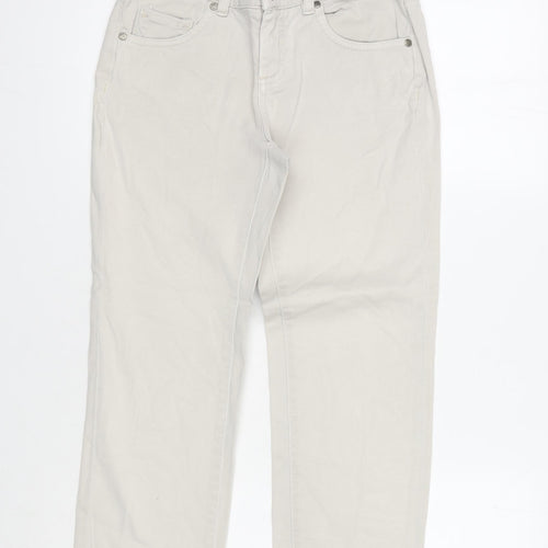 White Stuff Women's Beige Straight Trousers Size 8