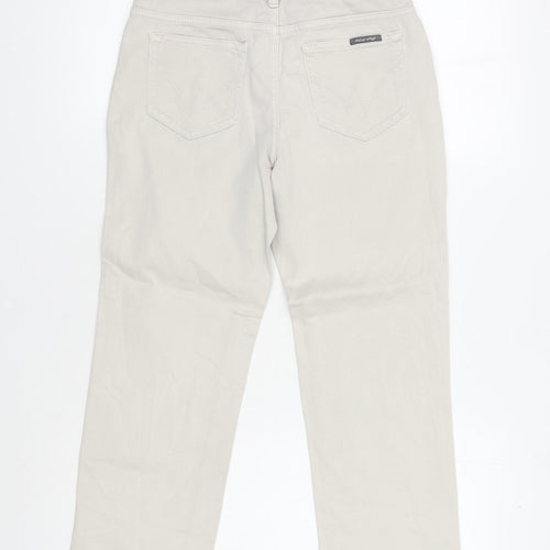 White Stuff Women's Beige Straight Trousers Size 8