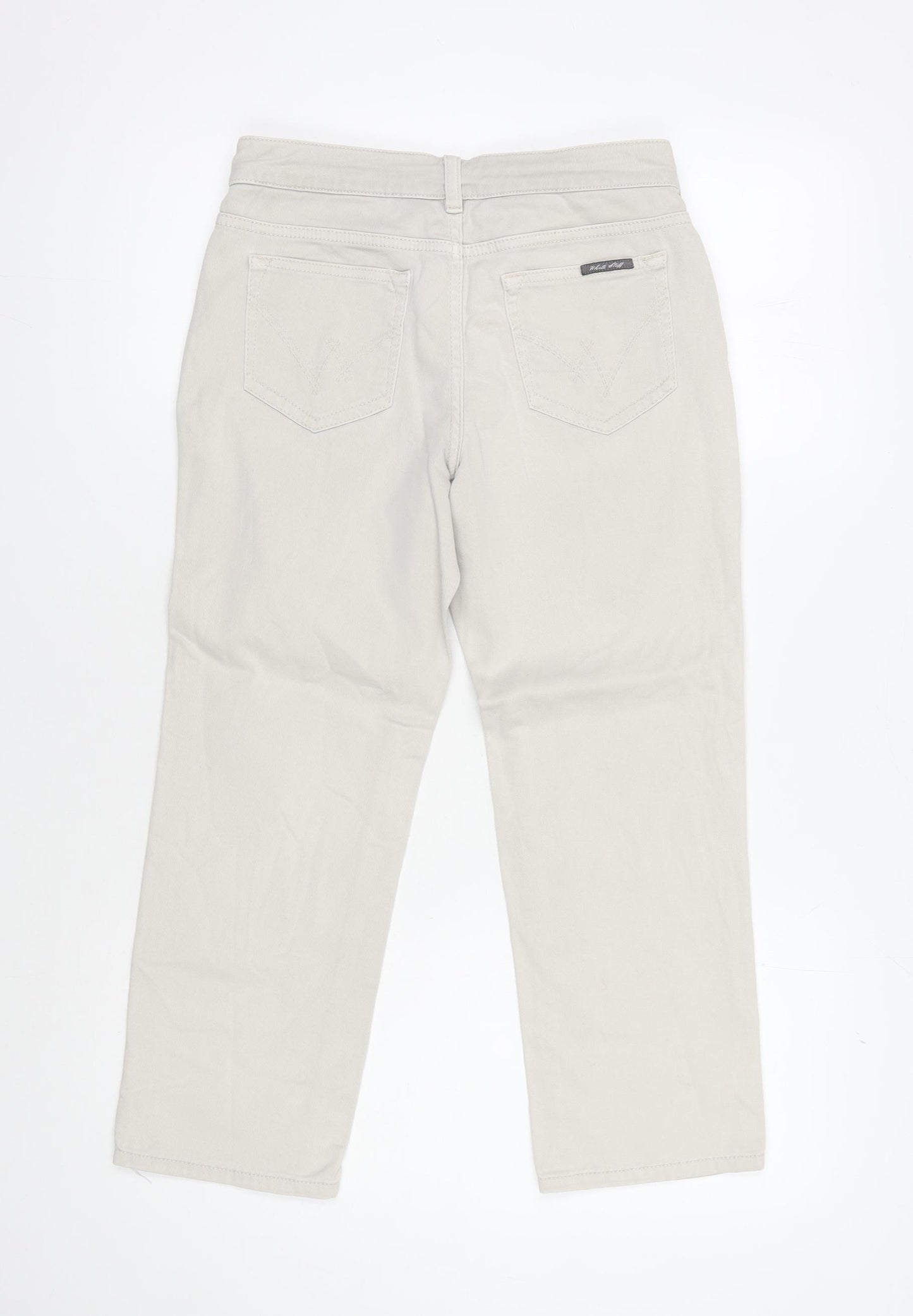 White Stuff Women's Beige Straight Trousers Size 8