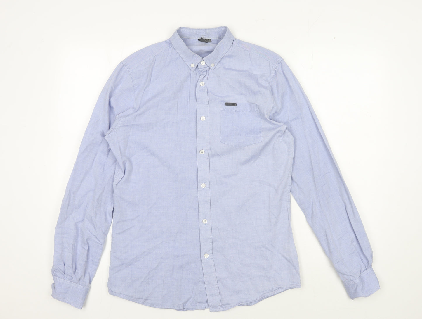 Firetrap Men's Blue Button-Up Shirt, Size S, Casual Style
